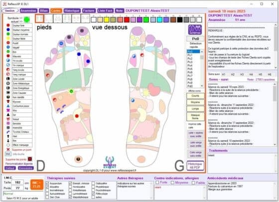 ReflexoXP logiciel pour praticiens en médecines douces ou INM